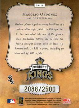 2003 Donruss - Diamond Kings Gold #DK-16 Magglio Ordonez Back