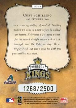 2003 Donruss - Diamond Kings Gold #DK-19 Curt Schilling Back