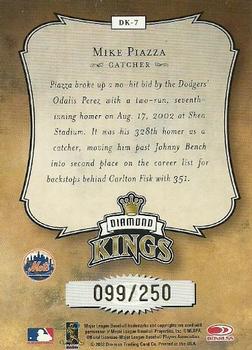 2003 Donruss - Diamond Kings Gold Studio Series #DK-7 Mike Piazza Back