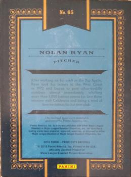 2016 Panini Prime Cuts - Bronze #65 Nolan Ryan Back