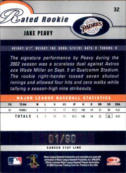 2003 Donruss - Stat Line Career #32 Jake Peavy Back