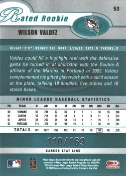 2003 Donruss - Stat Line Career #53 Wilson Valdez Back