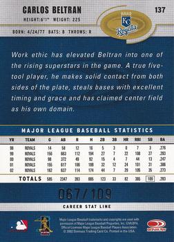 2003 Donruss - Stat Line Career #137 Carlos Beltran Back