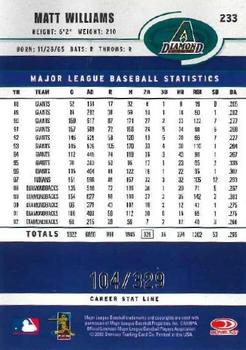 2003 Donruss - Stat Line Career #233 Matt Williams Back