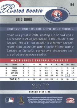2003 Donruss - Stat Line Season #54 Eric Good Back