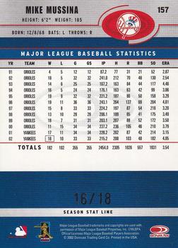 2003 Donruss - Stat Line Season #157 Mike Mussina Back