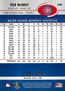 2003 Donruss - Stat Line Season #249 Fred McGriff Back