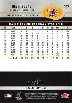 2003 Donruss - Stat Line Season #365 Kevin Young Back