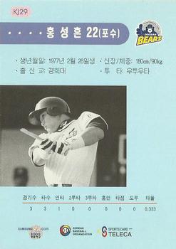 2000 Teleca - '99 Korea Japan Super Game #KJ29 Sung-Heun Hong Back