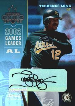2003 Donruss Champions - Autographs #189 Terrence Long Front