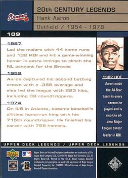 2000 Upper Deck Legends #109 Hank Aaron Back