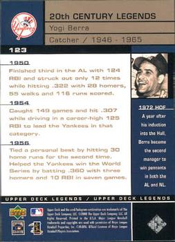 2000 Upper Deck Legends #123 Yogi Berra Back