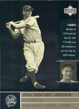 2000 Upper Deck Legends #127 Lou Gehrig Front