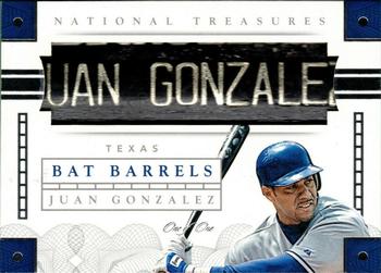 2016 Panini National Treasures - Bat Barrels #BB-JG Juan Gonzalez Front