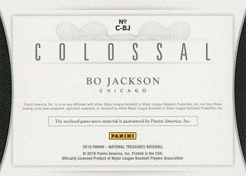 2016 Panini National Treasures - Colossal #C-BJ Bo Jackson Back