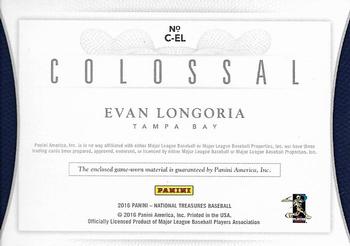 2016 Panini National Treasures - Colossal #C-EL Evan Longoria Back
