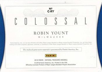 2016 Panini National Treasures - Colossal #C-RY Robin Yount Back