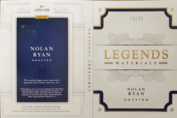 2016 Panini National Treasures - Legends Booklet Materials #LBM-NR Nolan Ryan Back