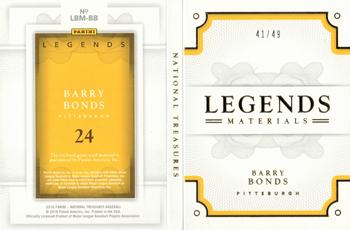 2016 Panini National Treasures - Legends Booklet Materials #LBM-BB Barry Bonds Back