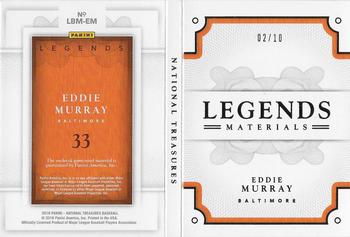 2016 Panini National Treasures - Legends Booklet Materials Stats #LBM-EM Eddie Murray Back