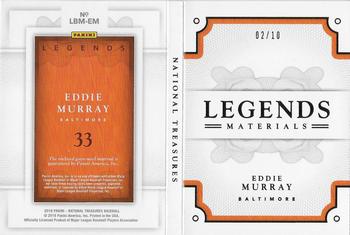 2016 Panini National Treasures - Legends Booklet Materials Nickname #LBM-EM Eddie Murray Back