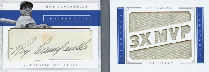 2016 Panini National Treasures - Legends Cuts Booklet Materials Stats #LCBM-RY Roy Campanella Front