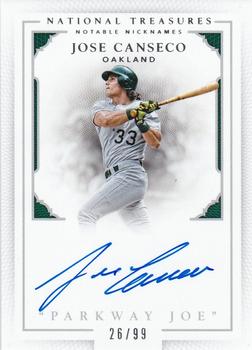 2016 Panini National Treasures - Notable Nicknames #NN-JC Jose Canseco Front