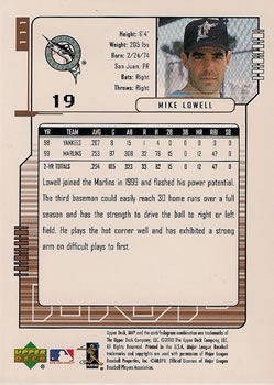 2000 Upper Deck MVP #111 Mike Lowell Back