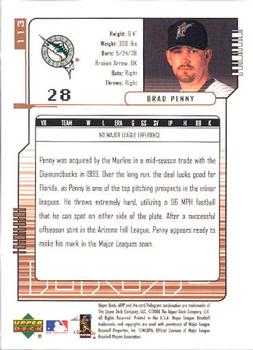 2000 Upper Deck MVP #113 Brad Penny Back