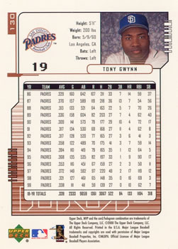 2000 Upper Deck MVP #130 Tony Gwynn Back
