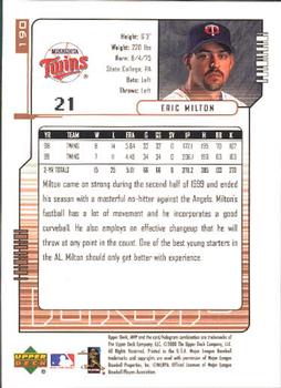 2000 Upper Deck MVP #190 Eric Milton Back