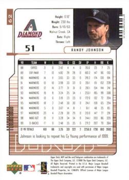 2000 Upper Deck MVP #62 Randy Johnson Back