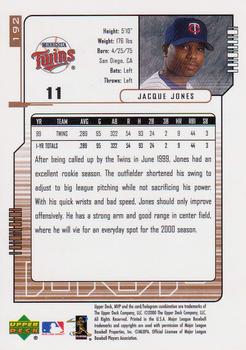 2000 Upper Deck MVP #192 Jacque Jones Back