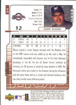 2000 Upper Deck MVP #34 Henry Blanco Back