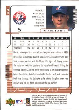2000 Upper Deck MVP #82 Michael Barrett Back