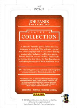 2016 Panini National Treasures - Player’s Collection Signatures #PCS-JP Joe Panik Back