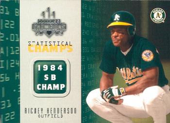 2003 Donruss Champions - Statistical Champs #SC-18 Rickey Henderson Front