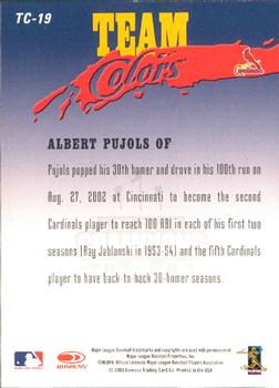 2003 Donruss Champions - Team Colors #TC-19 Albert Pujols Back