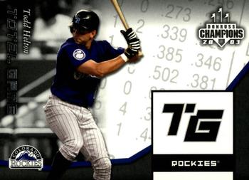 2003 Donruss Champions - Total Game #TG-8 Todd Helton Front