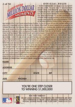 1997-98 Fleer Million Dollar Moments - Blank Front Game Cards #2 Blank Back