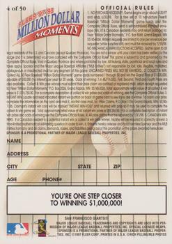1997-98 Fleer Million Dollar Moments - Blank Front Game Cards #4 Blank Back