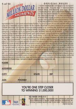 1997-98 Fleer Million Dollar Moments - Blank Front Game Cards #5 Blank Back