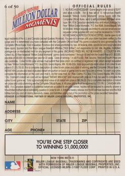 1997-98 Fleer Million Dollar Moments - Blank Front Game Cards #6 Blank Back