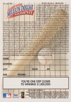 1997-98 Fleer Million Dollar Moments - Blank Front Game Cards #11 Blank Back