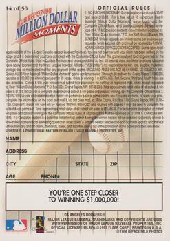 1997-98 Fleer Million Dollar Moments - Blank Front Game Cards #14 Blank Back