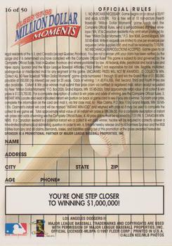 1997-98 Fleer Million Dollar Moments - Blank Front Game Cards #16 Blank Back