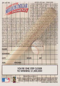 1997-98 Fleer Million Dollar Moments - Blank Front Game Cards #20 Blank Back