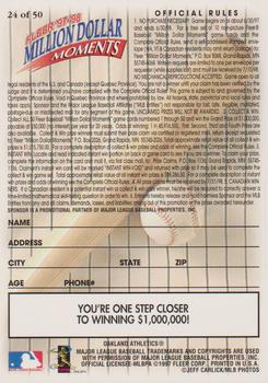 1997-98 Fleer Million Dollar Moments - Blank Front Game Cards #24 Blank Back
