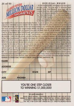 1997-98 Fleer Million Dollar Moments - Blank Front Game Cards #26 Blank Back