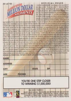 1997-98 Fleer Million Dollar Moments - Blank Front Game Cards #30 Blank Back